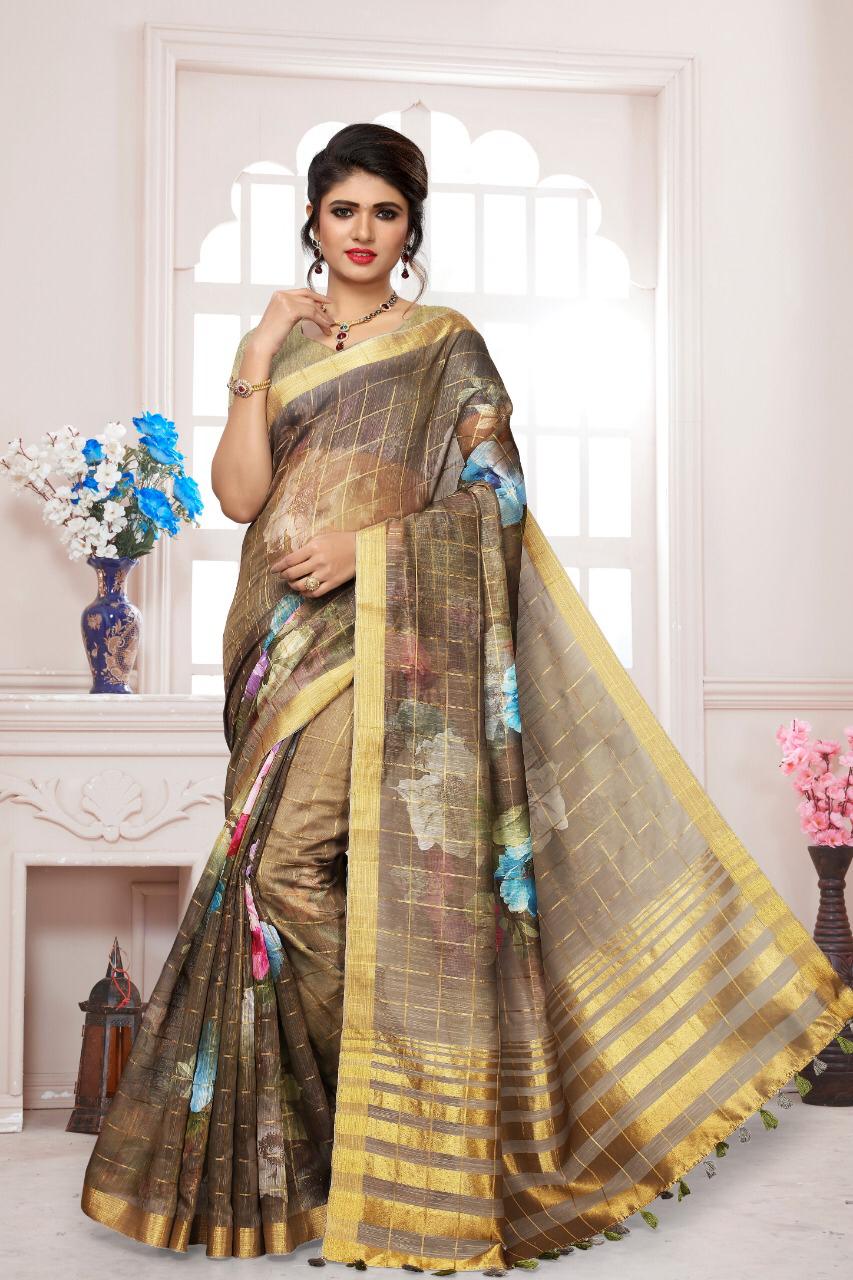 Maniyar simaya printed silk saree catalogue wholesaler in surat