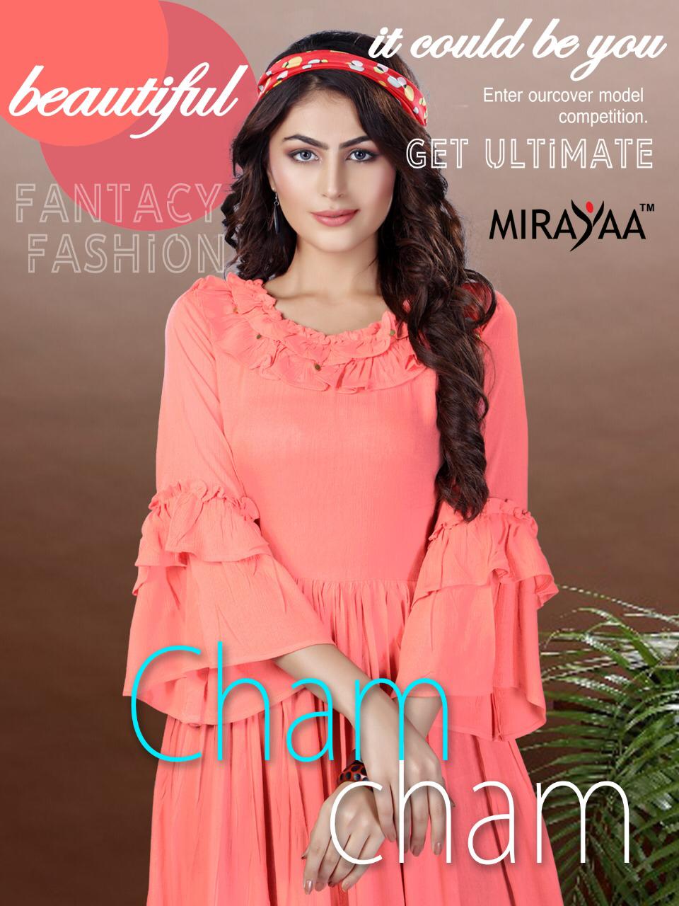 Mirayaa cham cham fancy rayon kurti catalogue wholesale price