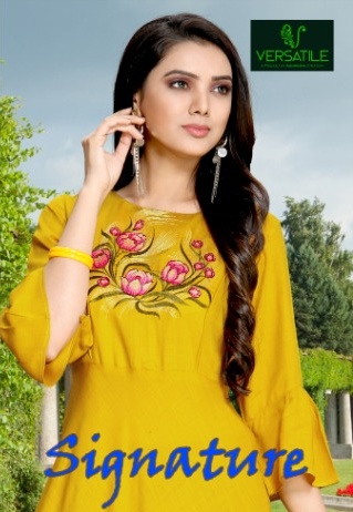 Versatile signature fancy embroidered gown catalogue from supplier wholesale market price surat