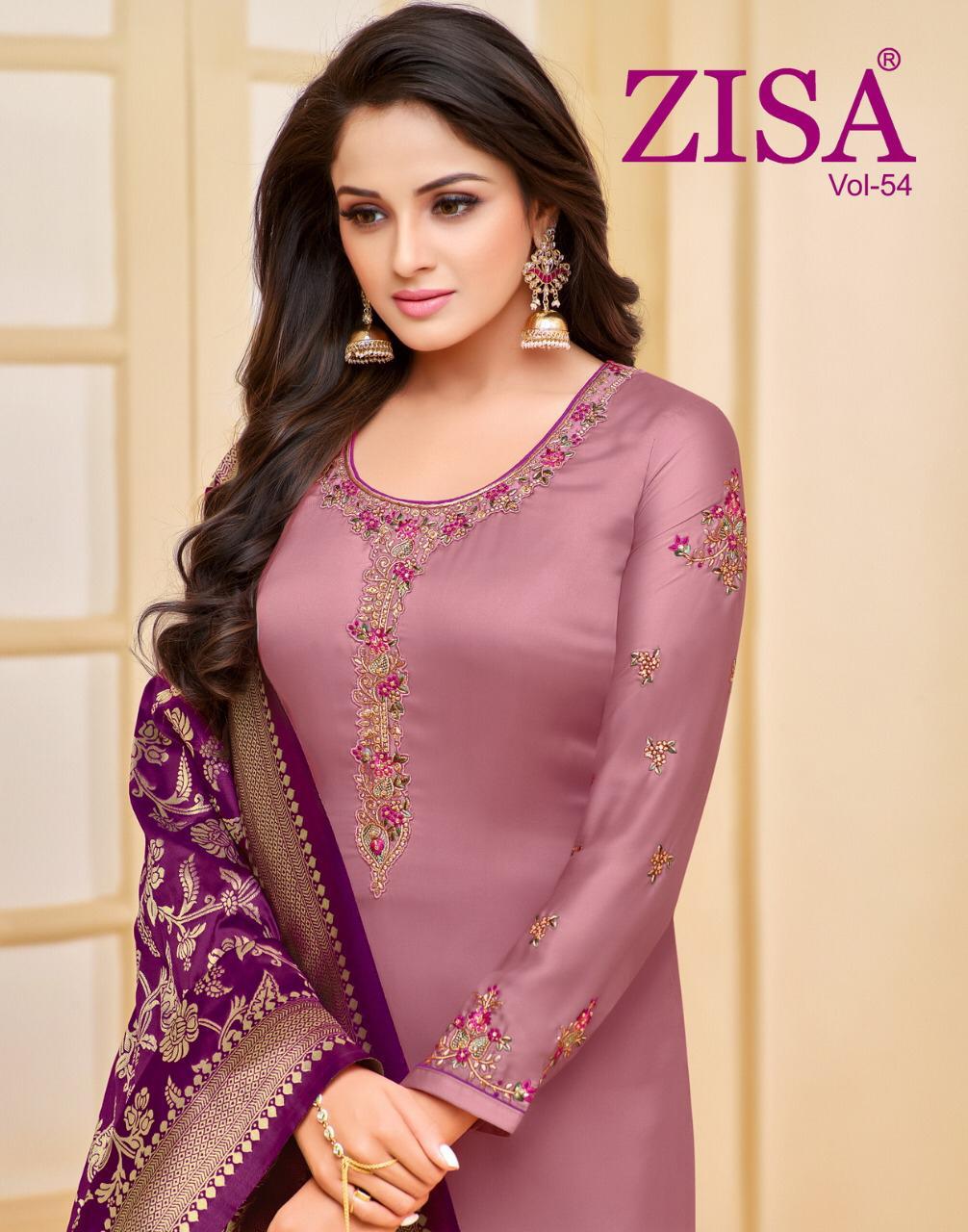 Meera trends zisa vol 54 partywear banarasi dupatta suit catalogue wholesale market