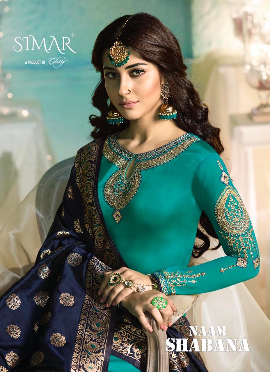 Glossy Naam Shabana Banaras dupatta party wear suit collection at best price in online