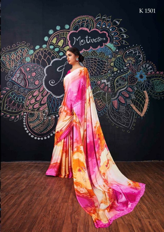 SVA Designer Colorina Designer hajji satin printed saree catalogue supplier Surat best price