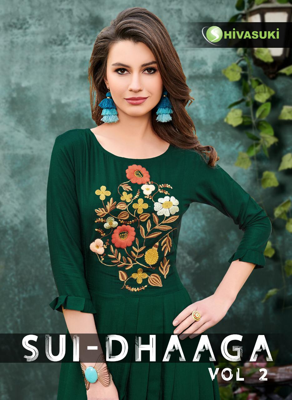 Shivasuki looks Sui Dhaaga vol 2 gown style fancy kurtis catalogue supplier Surat