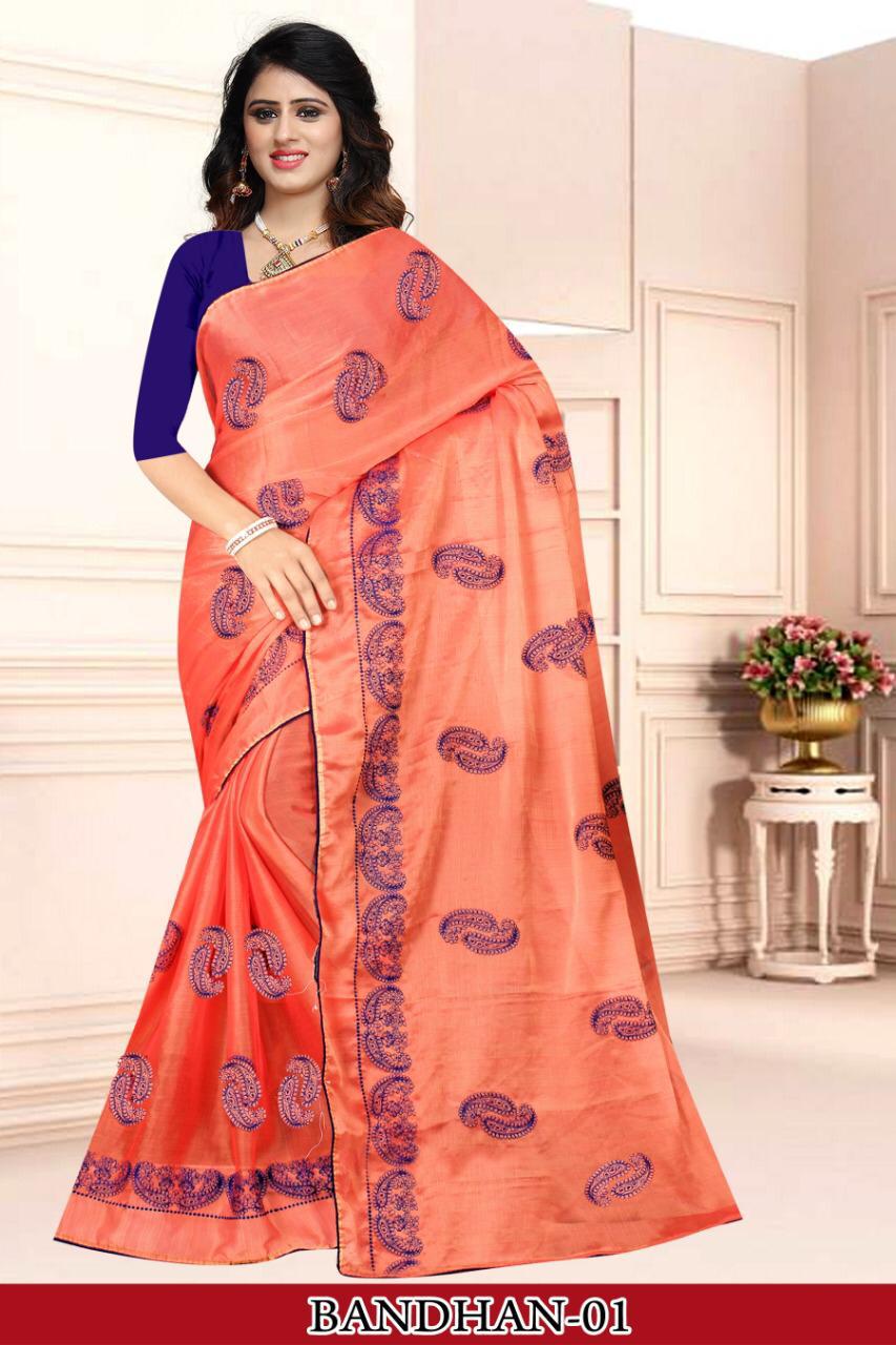 Right one bandhan vol 1 fancy chiffon saree catalogue supplier surat