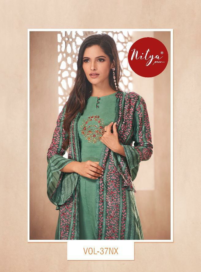 LT Fabrics Nitya vol 37 NX 3 piece designer party wear kurti Latest Nitya Catalogs Wholesale price surat