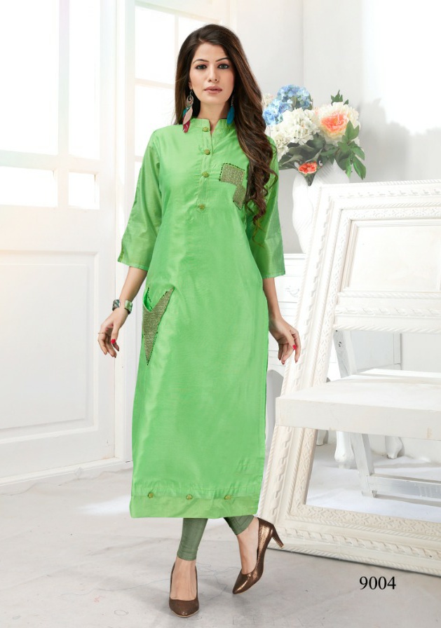 Shalinmaniyar fashion 7 Star fancy silk straight kurti Catalogs wholesale price surat