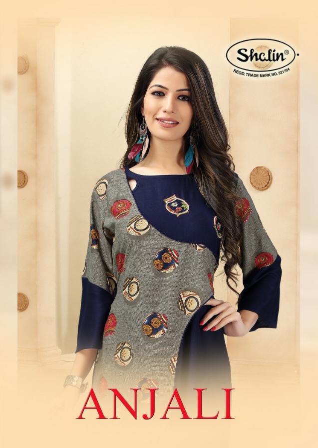 Shalinmaniyar fashion Anjali designer party wear Kurti latest catalogue supplier surat