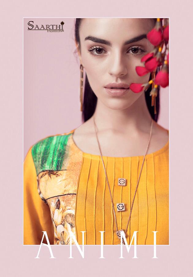 Saarthi fashion animi rayon printed work kurti catalogue 2019 wholesaler surat