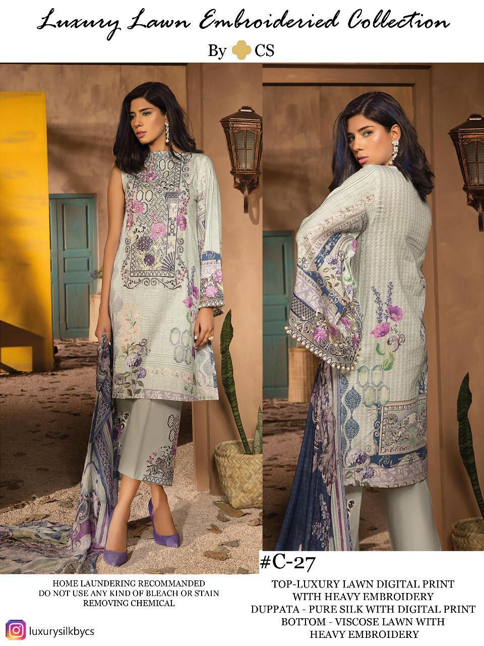 CS luxury Lawn Vol 7 Fancy Stylish Pakistan Suit catalogue supplier in wholesale