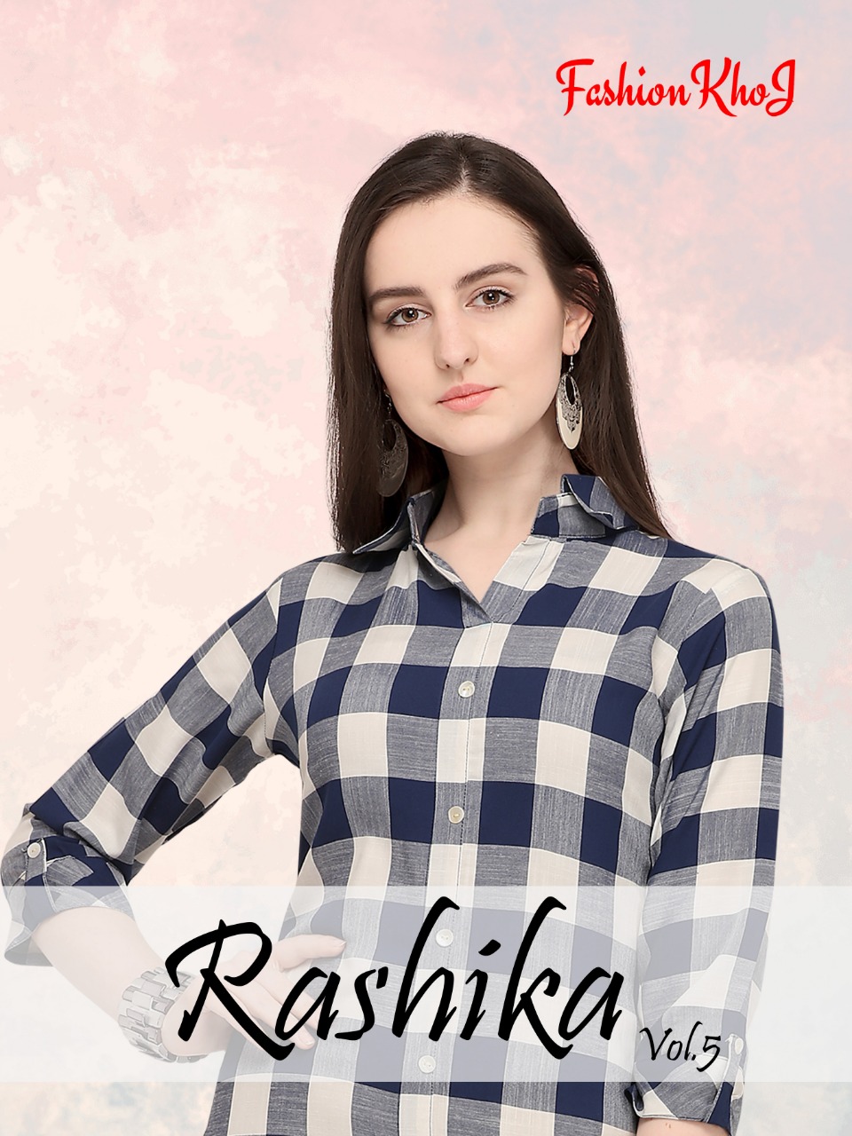 Fashion Khoj Rashika Vol 5 Checks Printed Rayon Kurtis Latest Catalog wholesale price surat