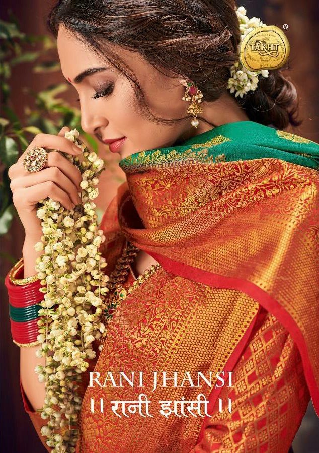 Raj sanskar Rsni jhansi designer Party Wear silk Saree Latest Catalog wholesale price surat