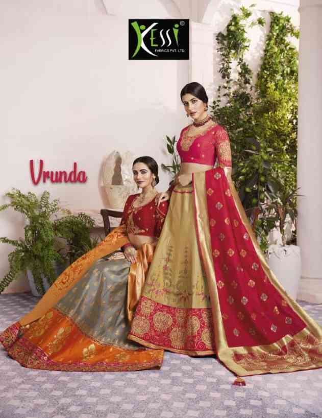 Kessi fabrics vrunda 9201-9206 designer party wear fancy lehenga catalogue wholesaler surat