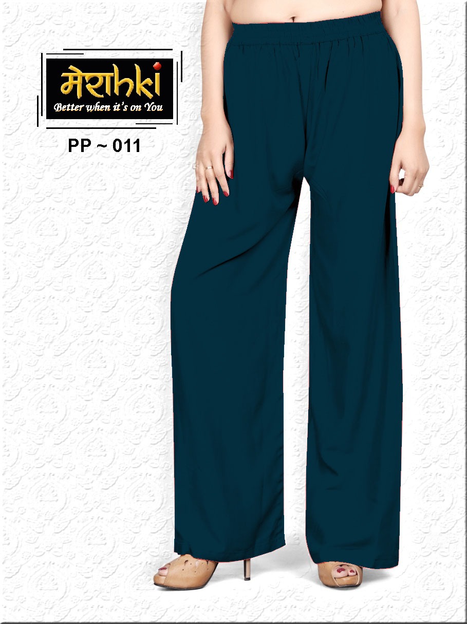 Merakhi New Rayon Plazzo Bottom Wear Catalog in wholesale price Surat