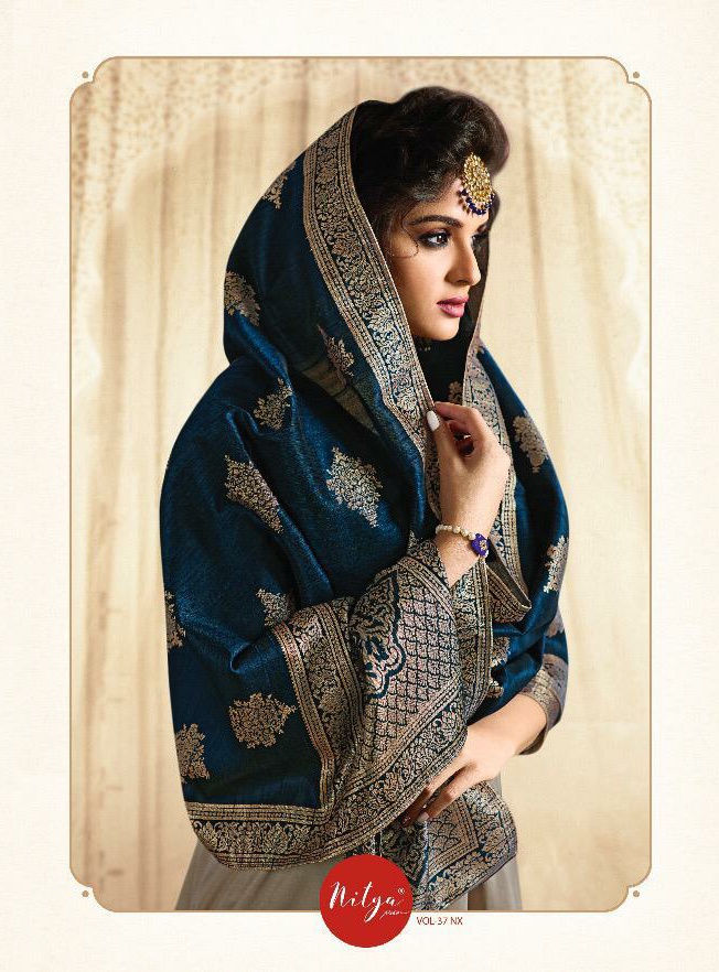 LT Fabrics Nitya Vol 38NX Designer Banarasi dupatta Readymade Gown Catalog in wholesale price surat