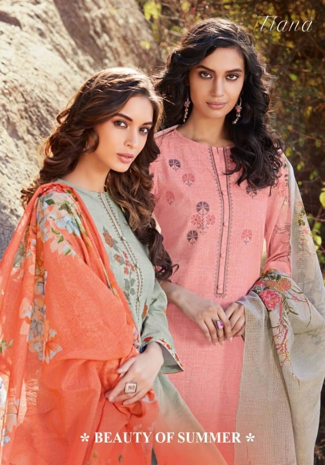 Itrana beauty of summer cotton linen embroidery printed salwaar suit catalogue from surat wholesale