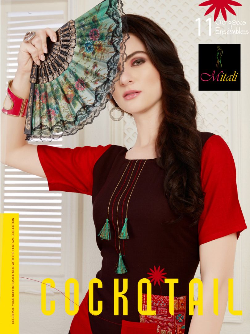 Mitali fashion cocktail fancy rayon kurti catalogue surat wholesale market