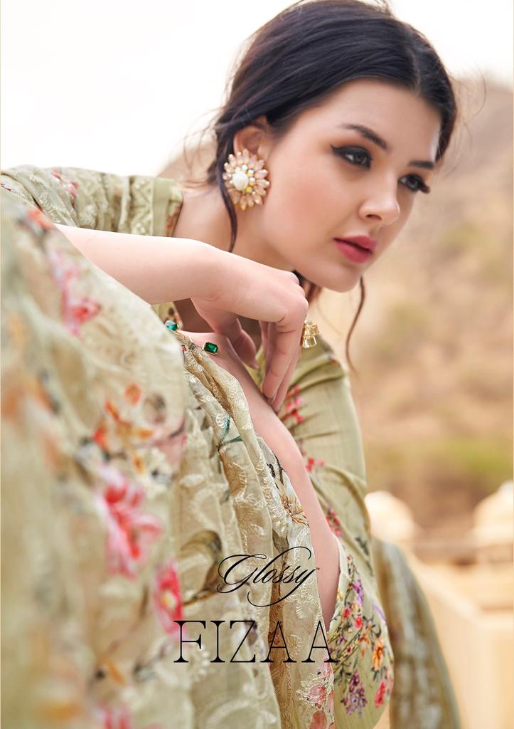 Glossy fizaa pure cotton digital print salwaar suit catalogue from surat glossy wholesaler