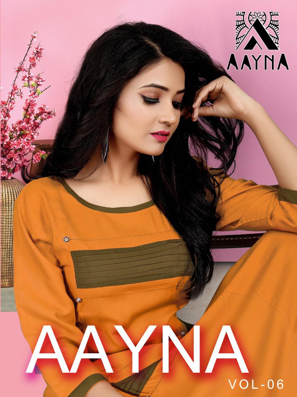 Aayana Vol 6 Fancy rayon Kurti catalog wholesale price Surat best rate