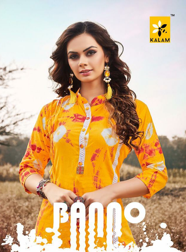 Kalam Banno Designer bandhani cotton printed kurti catalog wholesale price Surat