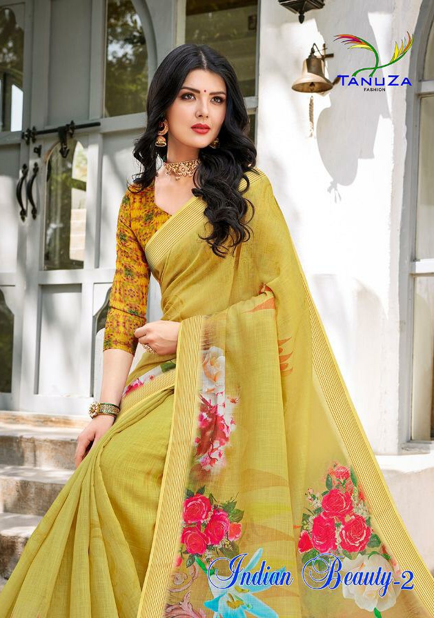 Tanuza fashion indian beauty vol 2 designer printed saree catalog wholesale price
