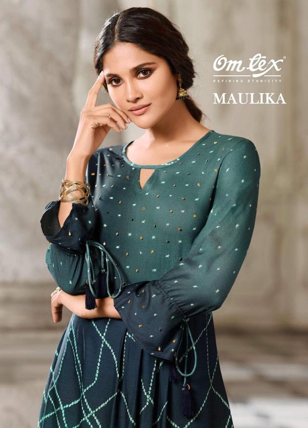 Omtex maulika rayon digital printed gown kurti catalogue wholesaler best price