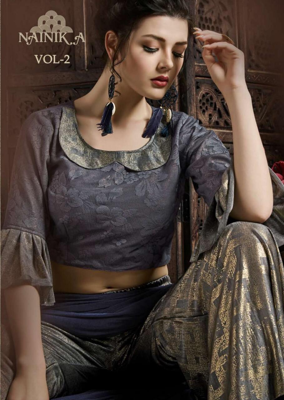 Nainika vol 2 designer exclusive partywear stylish saree catalog wholesale surat