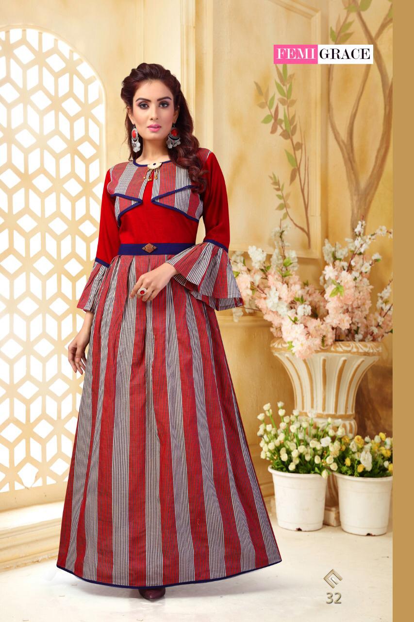 Madhuram Textile Femigrace vol 6 Designer Party wear silk kurti catalog supplier surat