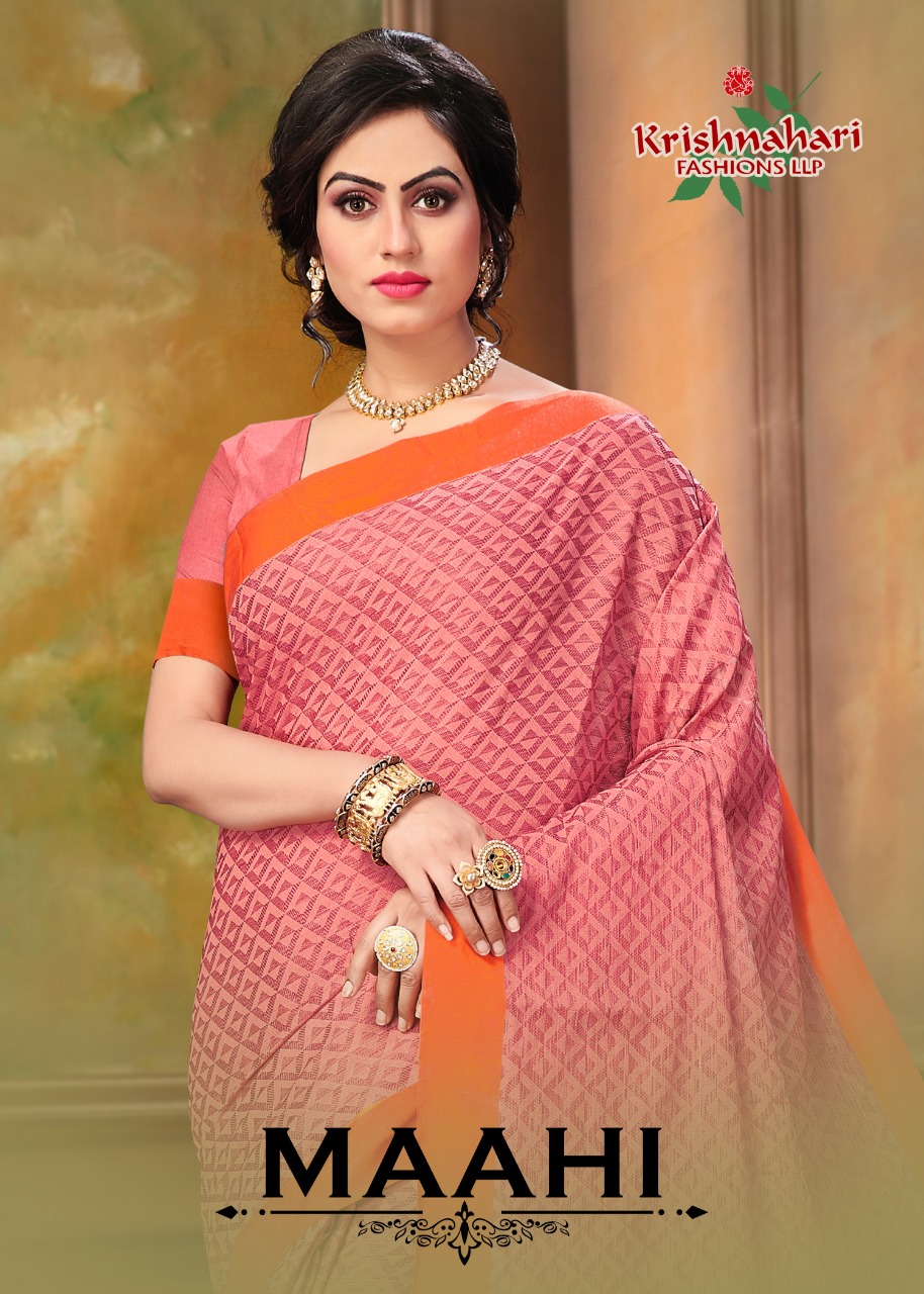 Krishnahari fashion Mahi fancy cotton handloom saree catalog wholesale dealer