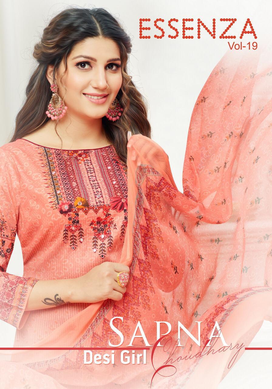 Mahaveer fashion essenza vol 19 cambric printed dress material from surat supplier best rate