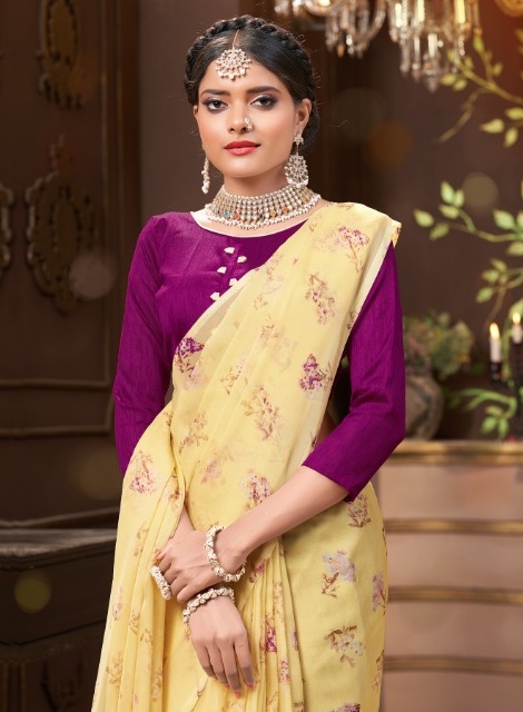 H raj manuhaar tabby silk printed fancy saree collection in surat