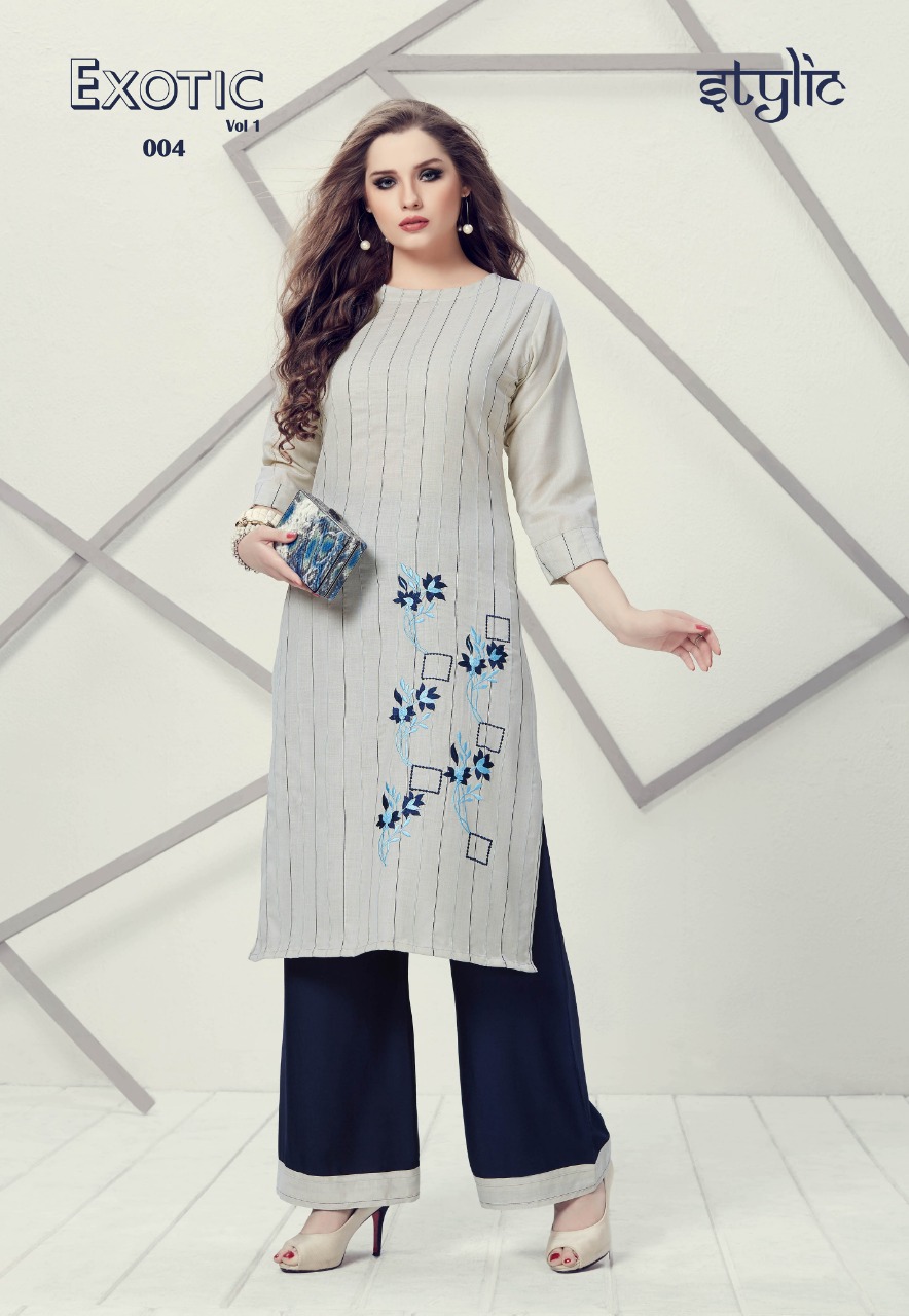 Stylic exotic vol 1 fancy kurti with palazo collection surat dealer