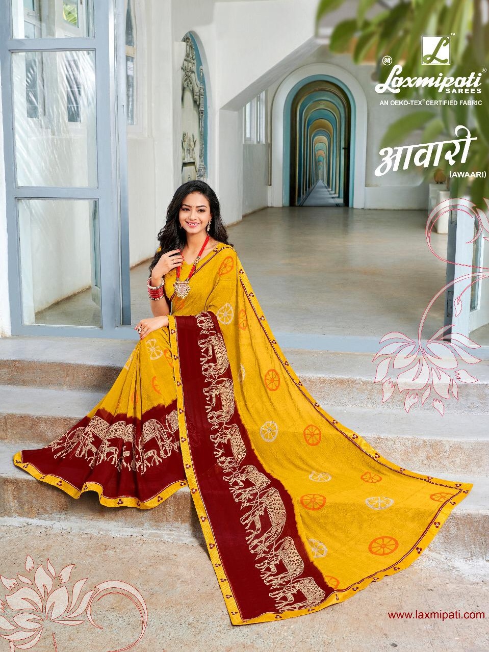 Laxmipati awaari 5682-5705 georgette exclusive printed saree catalog surat dealer
