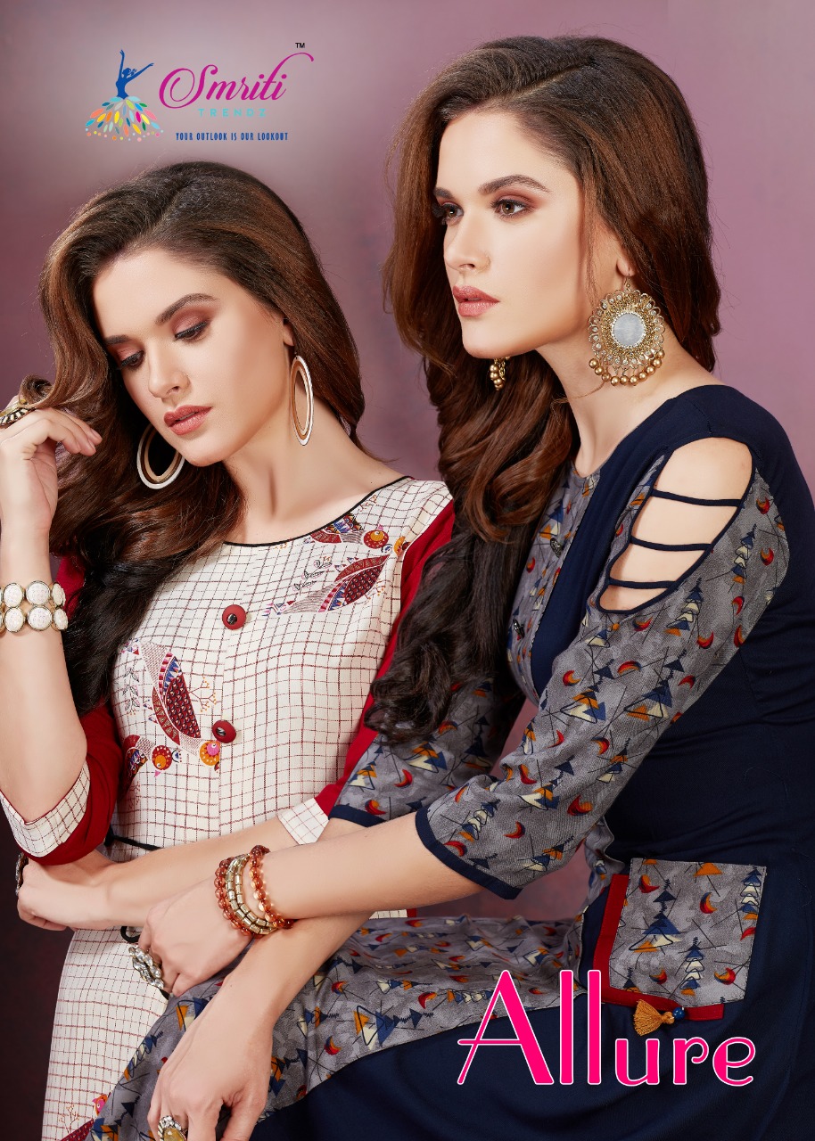 Smriti Trend allure fancy stylish rayon kurti collection design surat