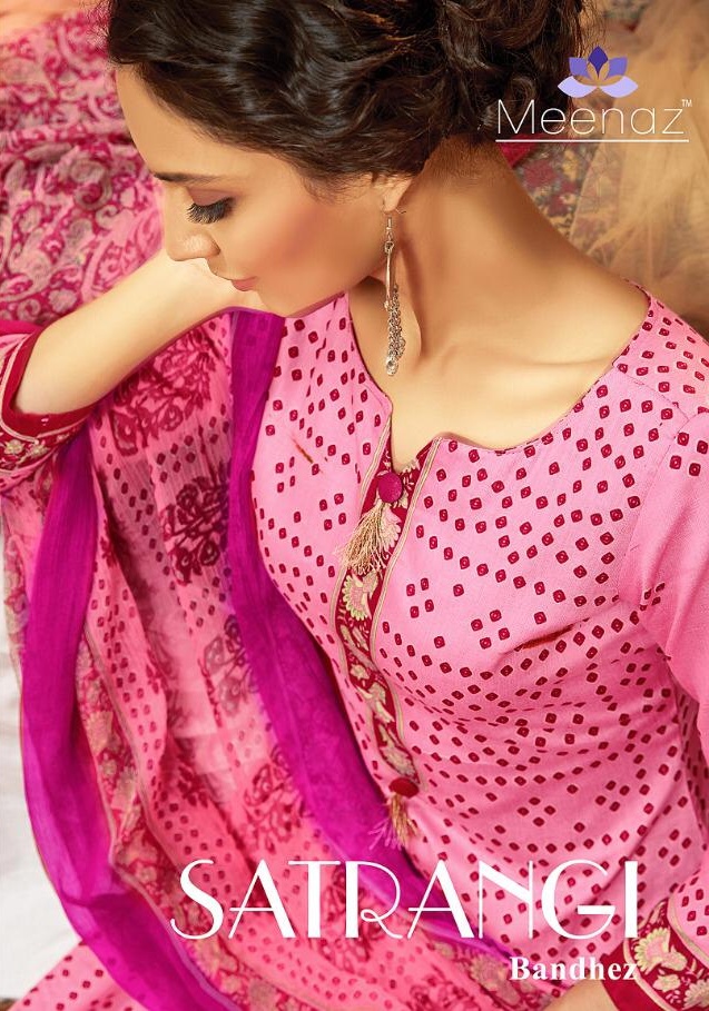 Meenaz by alisa satrangi bandhej printed cotton ladies suit with price