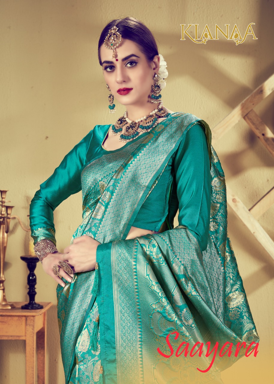 Kianaa Saayara designer partywear silk saree dealer surat