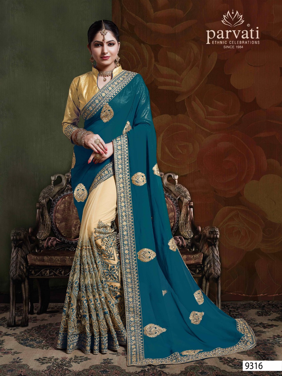 Parvati Fabrics 9306-9317 designer party wear heavy saree collection