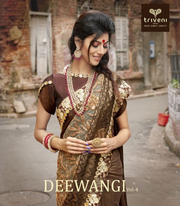 Triveni Deewangi Vol 4 Fancy Party Wear Trendy Saree Catalog Wholesale Dealer