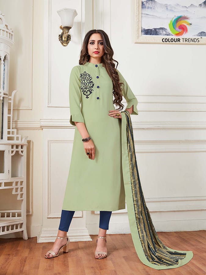 Colour trends Bandhan fancy kurti with dupatta collection best price