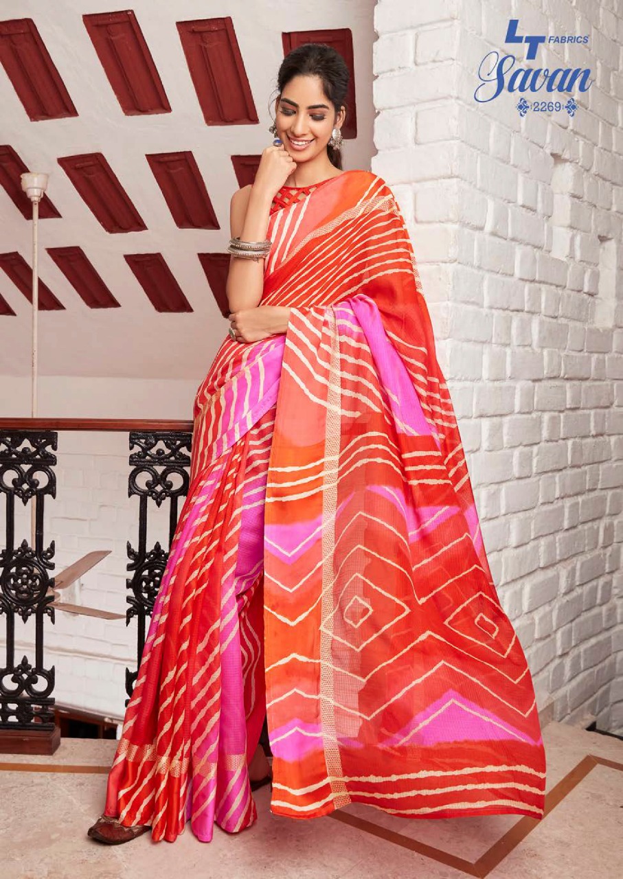 LT Fabrics Savan Kota Silk Printed saree wholesaler in Surat best rate