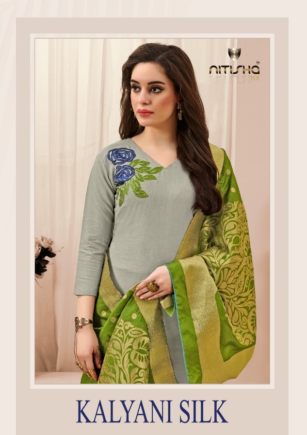Nitisha NX Kalyani Silk cotton kurti pants with banarasi dupatta catalog