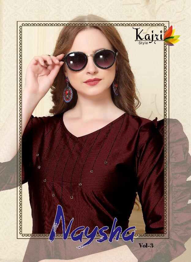 Kajri Style Naysha Vol 3 Designer Silk Kurti Catalog Wholesale Exporter