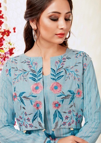 Ambica Abhirami jacket style fancy kurti catalog online dealer