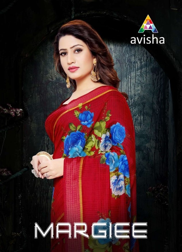Avisha Cotton Margie Satin Patta Silk Saree Catalog at Company Price