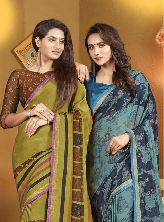 Hirva Silk Touch Stylish Saree Foe Festival Collection at Best Price
