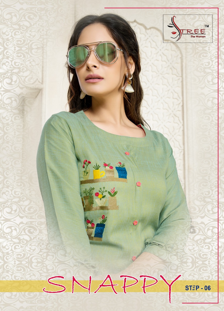 Stree Snappy Exclusive Embroidered Straight Kurti Catalog Wholesale Price