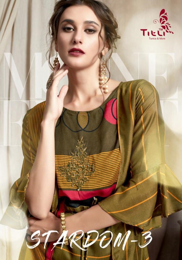 Titli Stardom vol 3 designer gown style kurti collection wholesaler