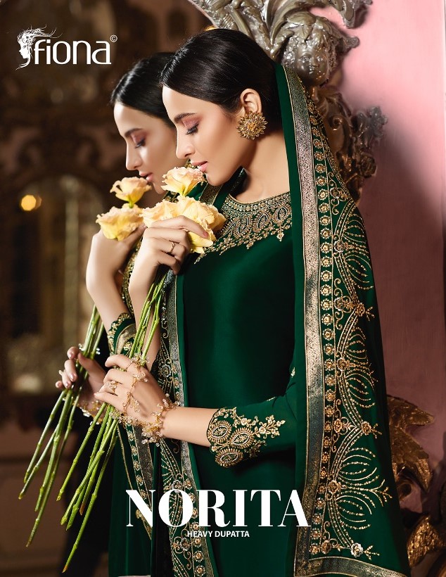 Fiona Norita Heavy Dupatta designer Partywear Straight Suit wholesale Price
