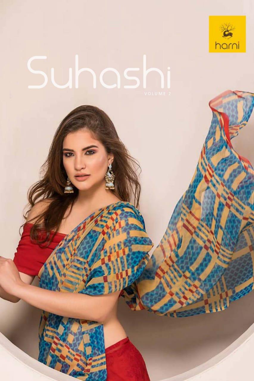 Harni Suhashi vol 2 georgette printed saree fancy collection wholesaler
