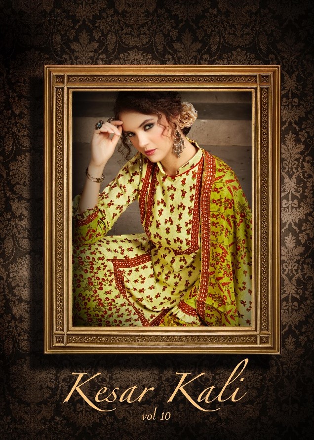 Hotline Kesar Kali Vol 10 Printed Pashmina Suit Catalog Wholesale Price Surat
