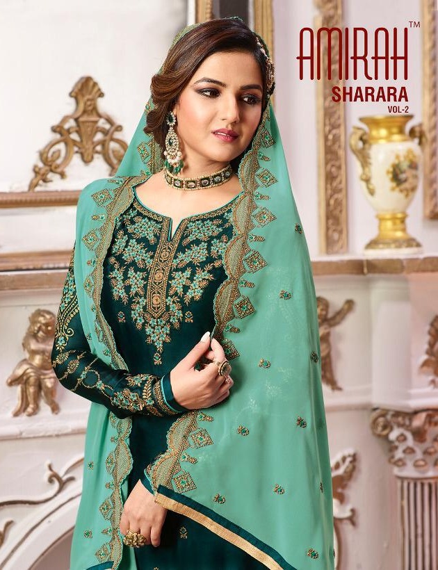 Amirah sharara vol 2 designer partywear sharara catalogue from surat dealer best price